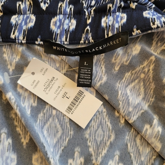 NWT WHBM Blue Halter Jambo Print Top Size Large - Picture 5 of 5